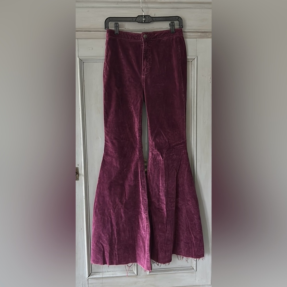 We the Free Twenty-eight velvet wide bell bottom pants size 28 with a 31” inseam